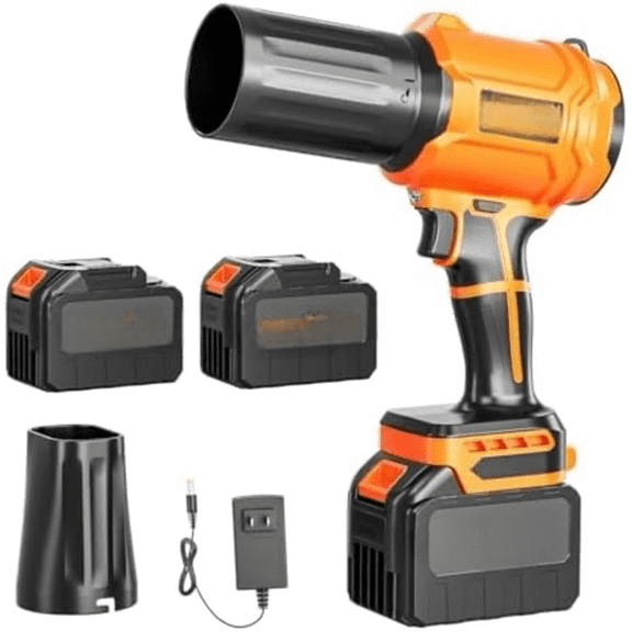 Leaf Blower Cordless, Handheld Blower with 2 X 6.0Ah 21V Batteries and Charger, 13.41m/s Storm Turbine Battery Powered Blower for Lawn Care, Patio, Snow, Leaf Blowing$$Garden & Patio