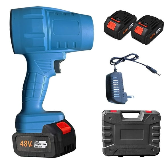 Leaf Blower Cordless, Handheld Leaf Blower with 2 Battery and Charger, 6 Speed Modes, Lightweight Blower for Patio, Lawn, Yard, Dust, Blowing Leaves (2Battery Set)