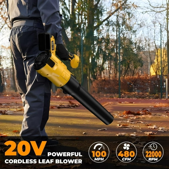 Leaf Blower for Dewalt 20V Battery, 600 CFM/125 MPH Cordless Leaf Blower Brushless Turbo Blower with 3 Speed Modes for Lawn Care, Yard, Blowing Wet Leaves (Tool Only)