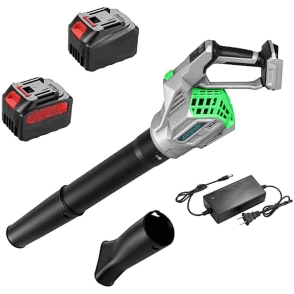 Leaf Blower Electric Cordless Leaf Blower with 2 * 21V Batteries and Charger, 4 Speed Mode, Lightweight Leaf Blowers for Blowing Leaves, Lawn Care, Patio Cleaning and Dust$$Garden & Patio