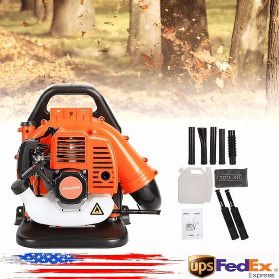Leaf Blower, Gas Blower, Gas Leaf Blower for Lawn Care, 2-Cycle Engine 550CFM Air Volume Tank Leaf Blower 52CC Gas Powered Backpack Snow Blower