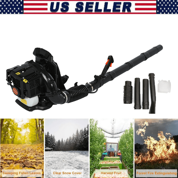 Leaf Blower, Gas Blower, Gas Leaf Blower for Lawn Care, 2-Stroke Engine 550CFM Air Volume Tank Leaf Blower 52CC Gas Powered Backpack Snow Blower