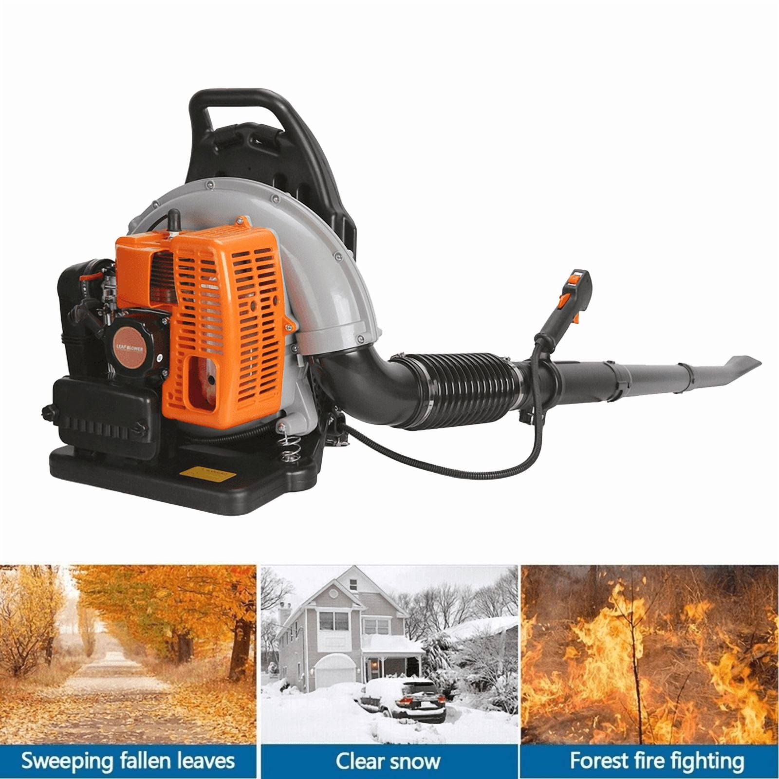 Leaf Blower, Gas Blower, Gas Leaf Blower for Lawn Care, 2 Stroke Engine 665CFM Air Volume Tank Leaf Blower 63CC Gas Powered Backpack Snow Blower