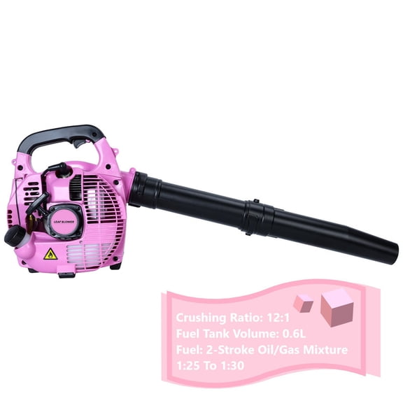 Leaf Blower Gas Powered, 2-Stroke Handheld Leaf Blower for Lawn Care, 26cc Handheld Gas Blower, Powerful Clearing Blower for Lawn Care, Snow Blowing & Yard Cleaning Pink