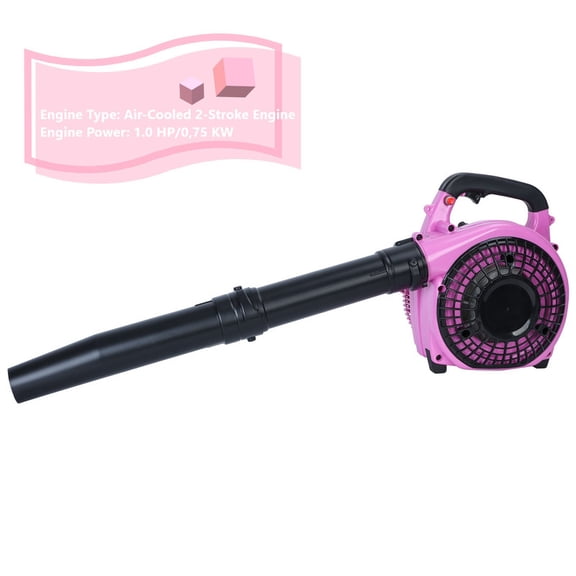 Leaf Blower Gas Powered, 2-Stroke Handheld Leaf Blower for Lawn Care, 26cc Handheld Gas Blower, Powerful Clearing Blower for Lawn Care, Snow Blowing & Yard Cleaning Pink