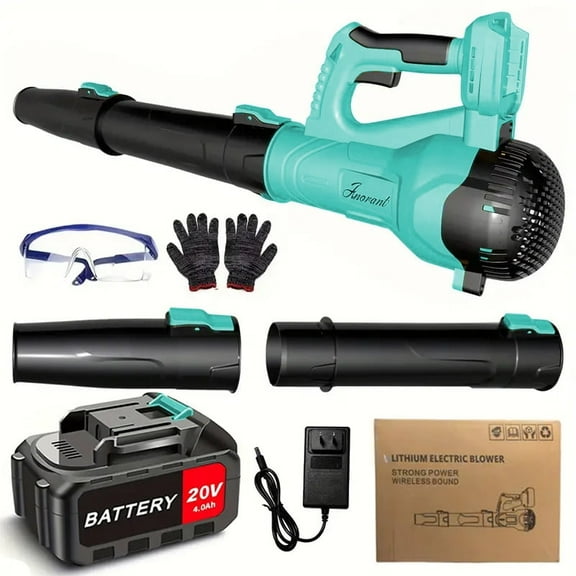 Leaf Blower with Electric Leaf Blowers Cordless, Battery Powered Leaf Blower for Blowing Away Leaves,Snow,Water,Dust,Etc(Green)