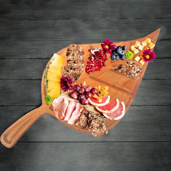 Leaf Board Charcuterie Set for Food Storage Unique Cheese Serving Tray and Board for Entertaining and Kitchen Organization