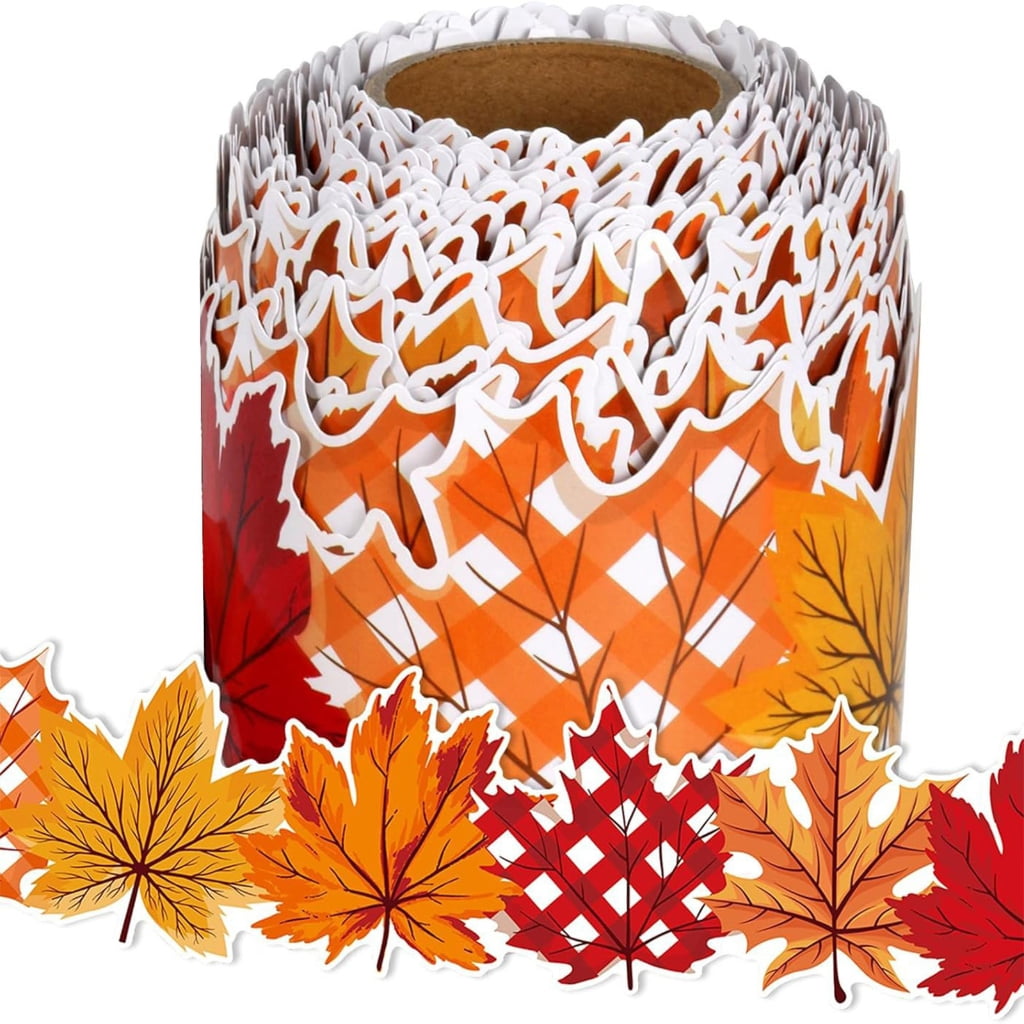 Thanksgiving Blatt Border Aufkleber 32,8ft - Herbst Dekoration Für Klassenzimmer & Tafeln