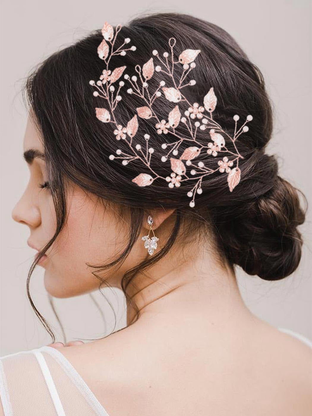 NWT Flower Bride Wedding Hair Vine Pearl Bridal Headpiece Leaf, MULTI TONES Amazon.com : CASDRE Flower Bride Wedding Hair Vine Pearl  main image 4