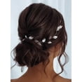 thumbnail image 1 of Leaf Bride Wedding Hair Vine Gold Hair Piece Bridal Hair Accessories for Women and Girls HV179 (Silver), 1 of 4