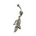 thumbnail image 1 of Leaf CZ Dangle Belly Ring 14G (1.6MM) #29, 1 of 1
