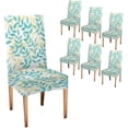 thumbnail image 1 of Leaf Chair Covers Beautiful Blue Yellow Branch Chair Covers Set of 6 for Dining Room Dining Chair Slipcover Washable Removable for Kitchen Hotel Universal Size, 1 of 4
