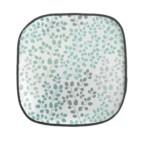 Leaf Chair Seating Cushion, Pattern Leafage Branches Silhouette Nature Theme Foliage Forest, Soft Seat Pads for Office with Anti-slip Backing, 16"x16", Sage Green Turquoise, by Ambesonne