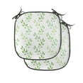 thumbnail image 1 of Leaf Chair Seating Cushion Set of 2, Symmetrical Olive Leaves and Wavy Branches with Patterns Classical Illustration, Seat Pads for Office with Anti-slip Backing, 16"x16", Green, by Ambesonne, 1 of 7