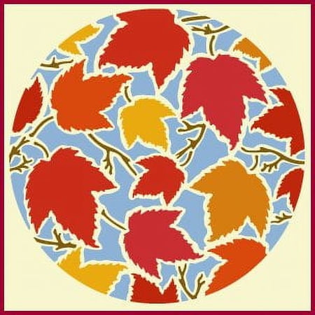 Leaf Circle Stencil - 11"x11" Mandala Round Stencil Circle Stencil, DIY Art & Craft Reusable Sturdy Flexible Painting Template 10 mil Plastic Mylar Wall Floor Stencil - The Artful Stencil