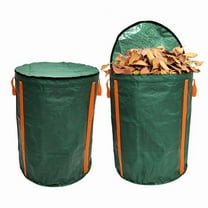 Leaf Collector Bag with Lid, Shoulder Strap, and Drawstring – Reusable Yard Garden Bag for Leaves and Lawn Trash for Leaf Removal, Yard Clean-Up