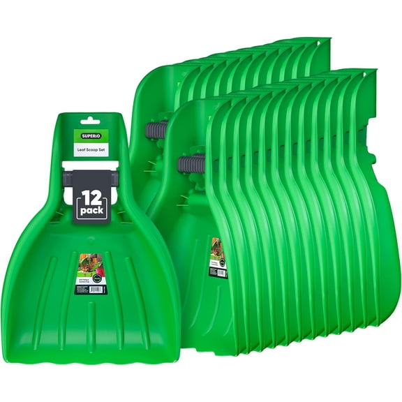 Leaf Collector, Leaf Scoops, Hand Rake for Leaf Picker Upper Gardening Hand Tools, Lawn Cleaning Garden Rake 12 Pair Leaf Scoop, Green Plastic Leaf Grabber, by Superio