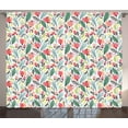thumbnail image 1 of Ambesonne Leaf Curtains 2 Panel Set, Hand Drawn Style Poppies, 108" x 84", Multicolor, 1 of 3