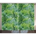 thumbnail image 1 of Leaf Curtains 2 Panels Set, Tropical Exotic Banana Forest Palm Tree Leaves Watercolor Design Image, Window Drapes for Living Room Bedroom, 108W X 90L Inches, Light Green and Dark Green, by Ambesonne, 1 of 2