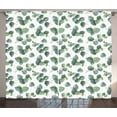 thumbnail image 1 of Ambesonne Leaf Curtains 2 Panel Set, Watercolor Eucalyptus Art, 108" x 63", Green Pale Brown White, 1 of 3