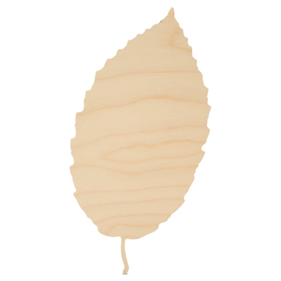 Leaf Cutout 12 x 6-1/2 inches, 1 Unfinished Birch Wood Cutout for Autumn Decor and DIY Crafts, by Woodpeckers