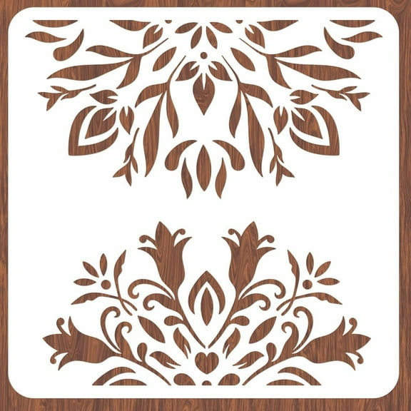 Leaf Datura Wall Stencil for Painting 11.8x11.8Inch Flower Theme Stencils Reusable Floor Stencils Concrete Floor Stencils Leaf Art Stencil for Bathroom Floor Furniture Window Decor