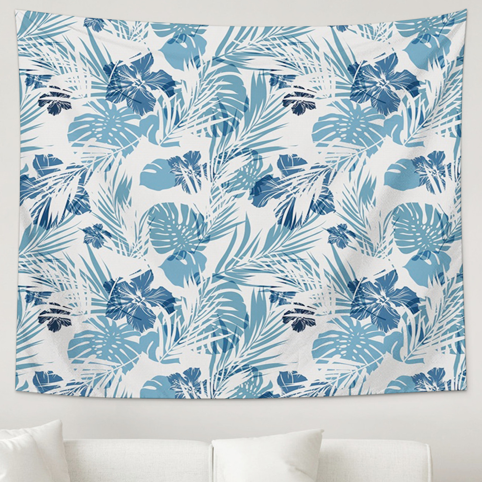 Leaf Decor Tapestry Wall Hanging,Island Ocean Beach Sea, Boho Tapestry