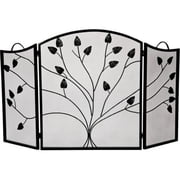 Leaf Design 3 Fold Arched Screen, Black