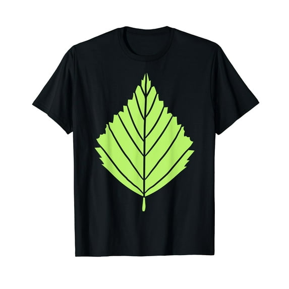 Leaf Design Birch Nature Lover Pattern Cool Autumn Summer Black T-Shirt