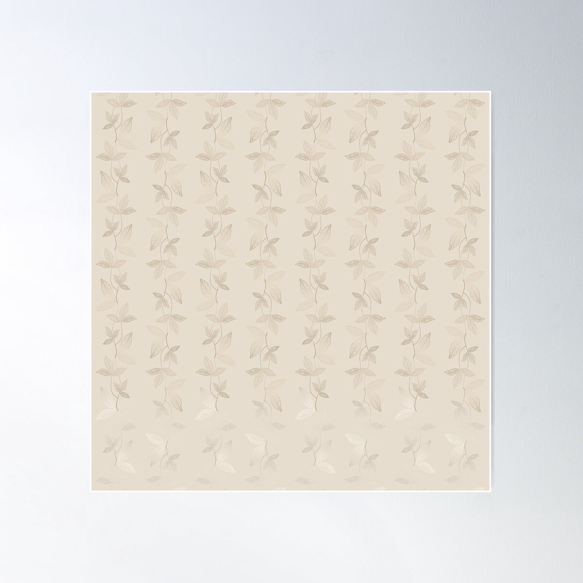 Leaf Design In Ivory Poster Wall Art, Modern Wall Decor For Living Room ...