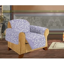 Leaf Design Quilted Water Reversible Furniture Protector/Slipcover Chair Size Lilac