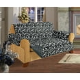 thumbnail image 1 of Leaf Design Quilted Water Reversible Furniture Protector/Slipcover Loveseat Size Black, 1 of 1