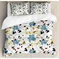 thumbnail image 1 of Leaf Duvet Cover Set, Seasonal Flowers with Colorful Leaves Poison Ivy Plant in Contemporary Design Print, Decorative 3 Piece Bedding Set with 2 Pillow Shams, Queen Size, Multicolor, by Ambesonne, 1 of 3