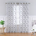 thumbnail image 1 of Leaf Embroidered Grommet Voile Curtain Drapes, 2 Panels Rod Pocket Semi Sheer Chiffon Curtains, 1 of 8