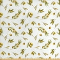 thumbnail image 1 of Ambesonne Nature Fabric by the Yard Upholstery, Mediterranean Branches, 10 Yards, Green Yellow Olive, 1 of 4
