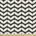 thumbnail image 1 of Ambesonne Leaf Fabric by the Yard Upholstery, Vintage Art Deco Style Pattern, 2 Yards, Cream and Black, 1 of 4