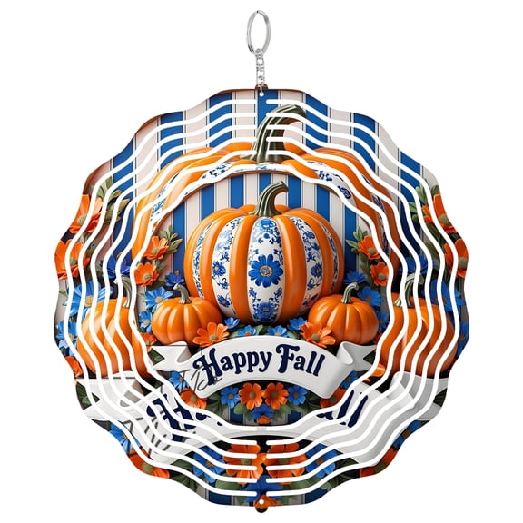 Leaf Fall Welcome 3D Wind Spinner Kinetic Autumn Season Hanging Yard Art Decor