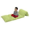 thumbnail image 1 of Leaf Floor Pillow Lounger Cover, Pattern with Leaves in the Springtime Greenery Bushes Ecology Garden Growth, Nap Mat Printed Fabric Case for 5 Pillows, 88" x 36", Apple Green White, by Ambesonne, 1 of 5