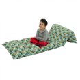 thumbnail image 1 of Leaf Floor Pillow Lounger Cover, Vintage Retro 60s Seem Banana Palm Tree Leaves Flowers Hibiscus, Nap Mat Printed Fabric Case for 5 Pillows, 88" x 27", Pale Caramel Burgundy, by Ambesonne, 1 of 5