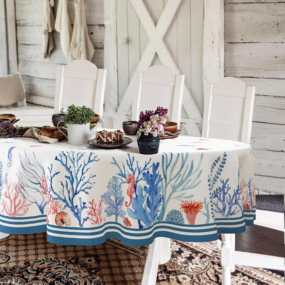 Leaf Floral Sage Green Oval Tablecloth 60x84 Inch,Leaf Printed Tablecloth,Sage Farmhouse Watercolor Waterproof Tablecloth,Suitable for Indoor and Outdoor, Holiday Kitchen Restaurant and Party