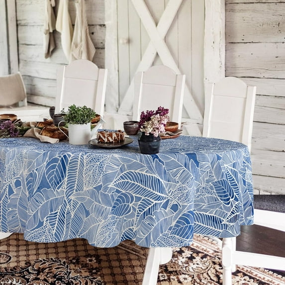 Leaf Floral Sage Green Oval Tablecloth 60x84 Inch,Leaf Printed Tablecloth,Sage Farmhouse Watercolor Waterproof Tablecloth,Suitable for Indoor and Outdoor, Holiday Kitchen Restaurant and Party