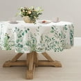thumbnail image 1 of Leaf Floral Sage Green Round Tablecloth 60x60 Inch,Leaf Printed Tablecloth,Sage Farmhouse Watercolor Waterproof Tablecloth,Suitable for Indoor and Outdoor, Holiday Kitchen Restaurant and Party, 1 of 5