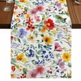thumbnail image 1 of Leaf Flower 90 Inch Table Runner, Plant Floral Garden Leaf Spring Summer Farmhouse Dresser Scarf Cotton & Linen Tablerunner for Dining/Kitchen Island/Holiday Party Décor 13" x 90", 1 of 9