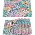 thumbnail image 1 of Leaf Flower Flamingos Placemats Set of 4 Rectangle Table Mats Washable Heat-Resistant Place Mat for Kitchen Dining Table Decor Indoor Outdoor, 1 of 5