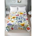 thumbnail image 1 of Leaf Flower Full Size Flat Sheet, Wrinkleproof & Fadeproof Cooling Flat Bed Sheet Only, Plant Floral Garden Leaf Spring Summer Breathable Soft Bedding Top Sheets 81 x 96 Inches, 1 of 8