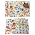 thumbnail image 1 of Leaf Flower Placemats Set of 6 Plant Floral Garden Leaf Spring Summer Place Mats Indoor Wipeable Table Mats Washable Cloth Dining Table Placemats for Kitchen Holiday Party Home Decor 13x19 Inch, 1 of 9