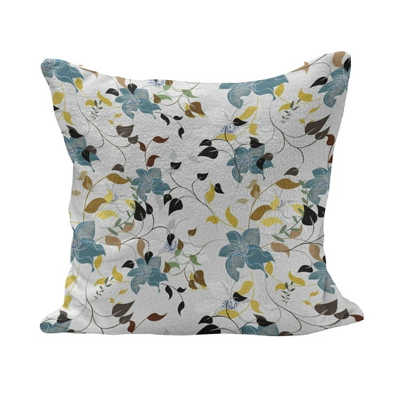 Leaf Fluffy Throw Pillow Cushion Cover, Seasonal Flowers with Colorful Leaves Poison Ivy Plant in Contemporary Design Print, Decorative Square Accent Pillow Case, 20" x 20", Multicolor, by Ambesonne