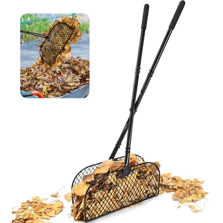 Leaf Grabber Rake with Long Handle, Lightweight Metal Leaves Rakes, Leaf Collector for Gardening, Leaf and Grass Picker Upper, Efficient and Labor-Saving Yard Rake Leaf Grabber No Bending Over