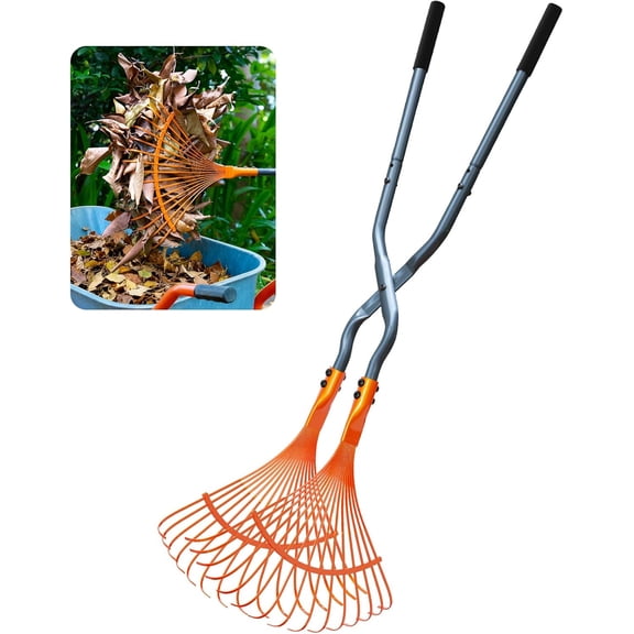 Leaf Grabbers for Yard Work, Leaf Picker Upper Grabber with Long Steel Handle & Wide Steel Claw, Cushioned Grip, Leaf Pickup Tools for Leaves, Lawn Clippings, Twigs Yard Waste