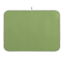 Leaf Green Dish Drying Mat for Kitchen Counter 16x18 In Absorbent Microfiber Reversible Mats Dish Drainer Protector Rack Pad for Coffee Bar Table